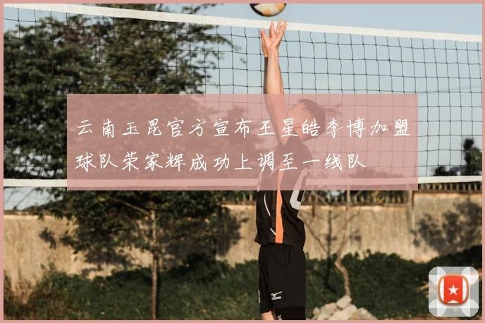 云南玉昆官方宣布王星皓李博加盟球队荣家辉成功上调至一线队