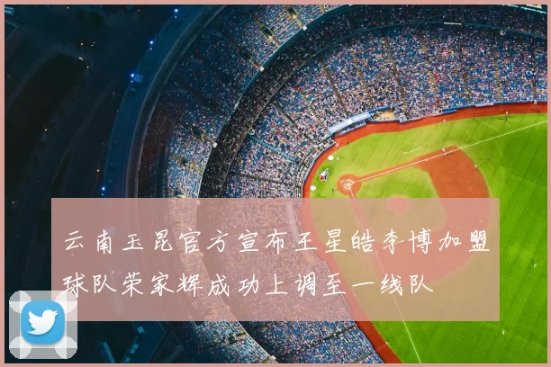云南玉昆官方宣布王星皓李博加盟球队荣家辉成功上调至一线队